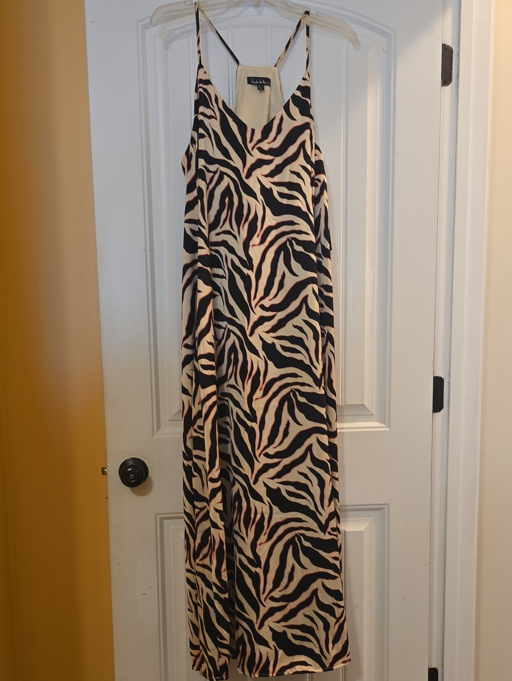 Nicole Miller Beige and Black Maxi Dress